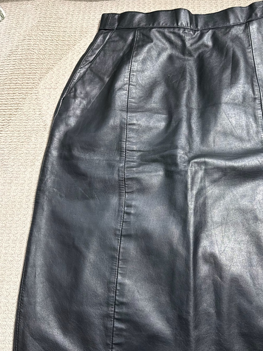 Wilsons Leather Black Midi Pencil Skirt